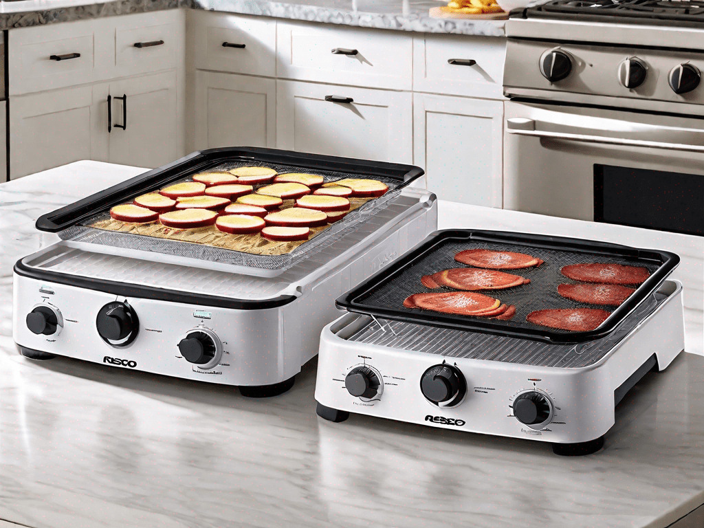 The nesco professional dehydrator and the excalibur 5 tray side by side