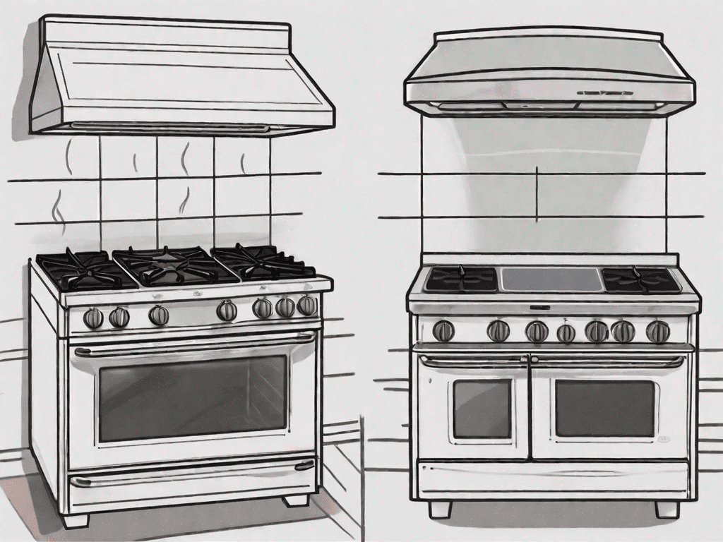 A smooth top electric stove and a gas stove side by side