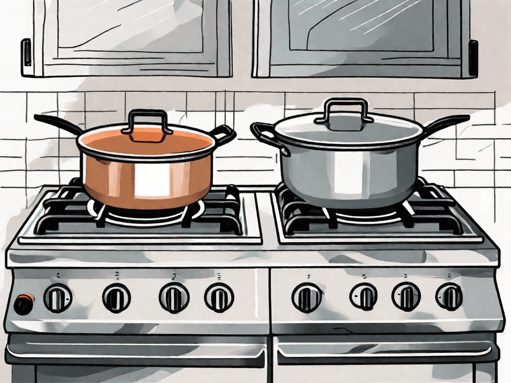 An electric ceramic top stove and a gas stove cooktop side by side