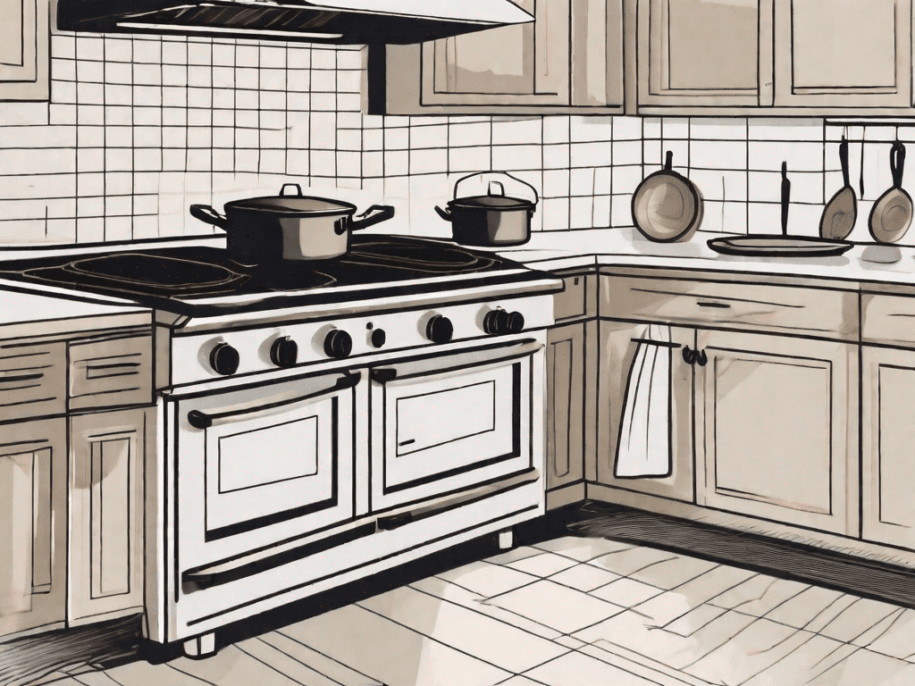 A gas range with a griddle on one side