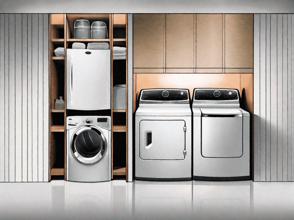 The whirlpool cabrio steam dryer and the maytag bravos dryer side by side