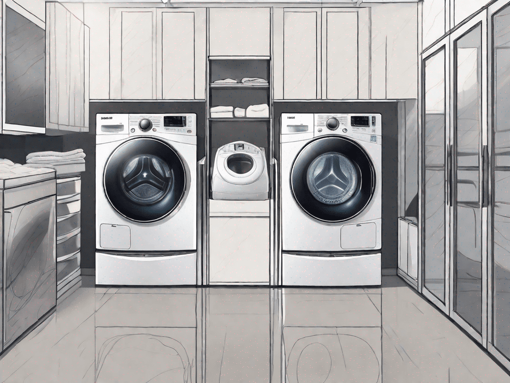 Two front load washing machines side by side