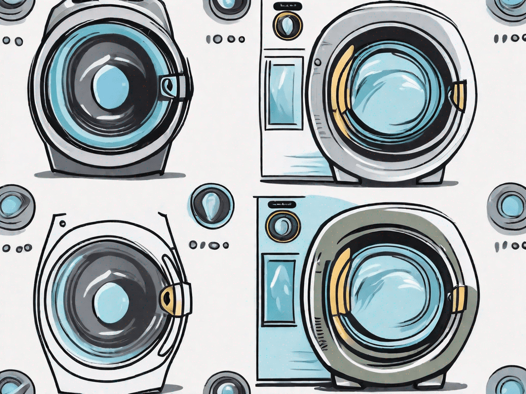 A top load washer and a front load washer side by side