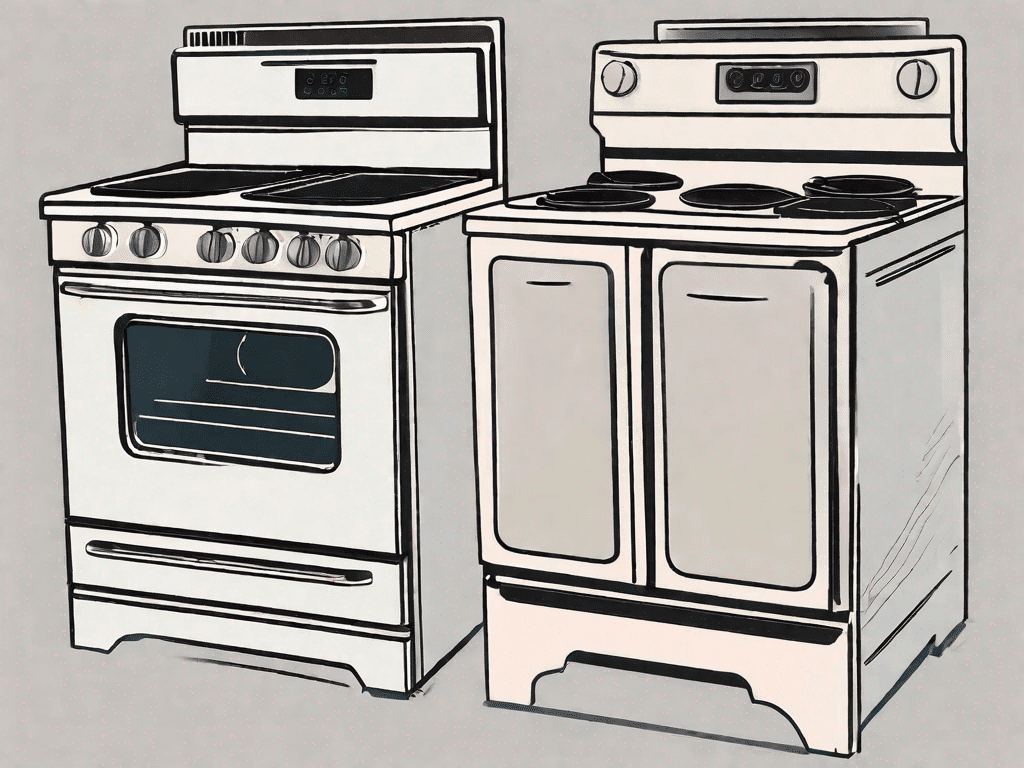 A flat top glass electric range and a coil electric stove side by side