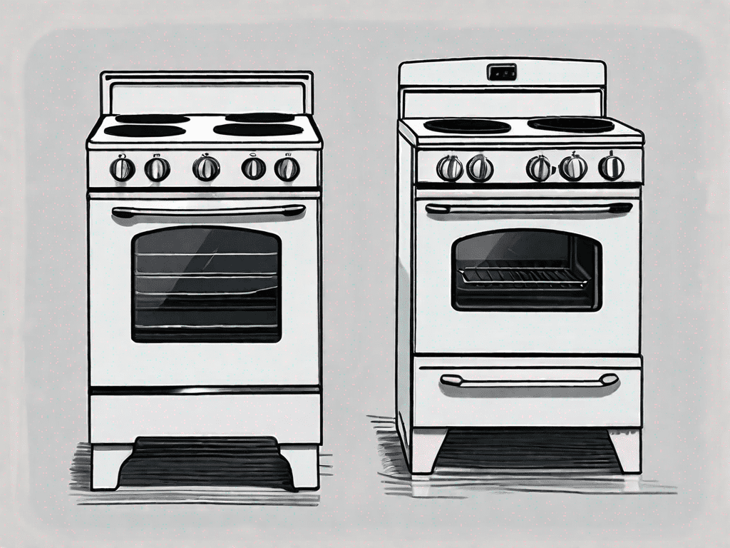 A smooth top glass electric stove and a coil electric stove side by side