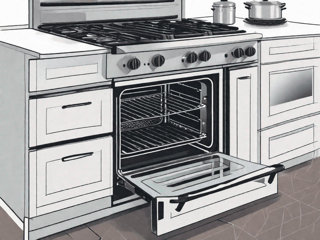 A single oven gas range and a double oven gas range side by side