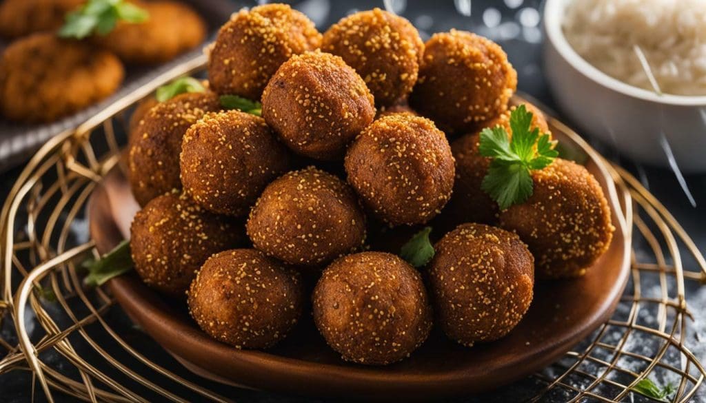 Homemade falafel in an air fryer