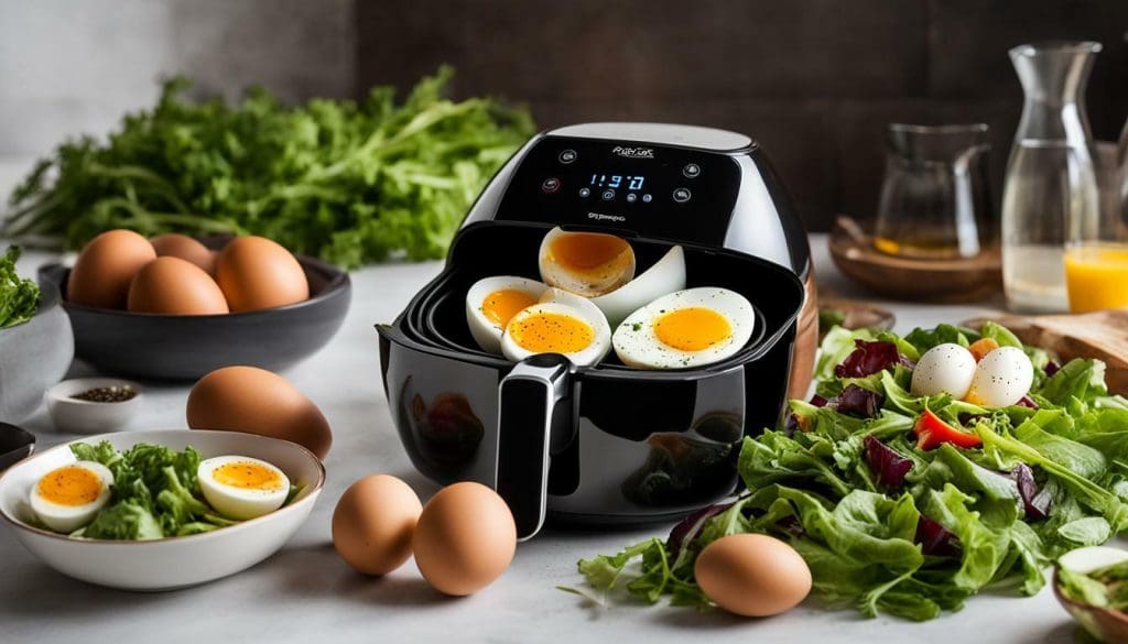 air fryer with soft boiled eggs
