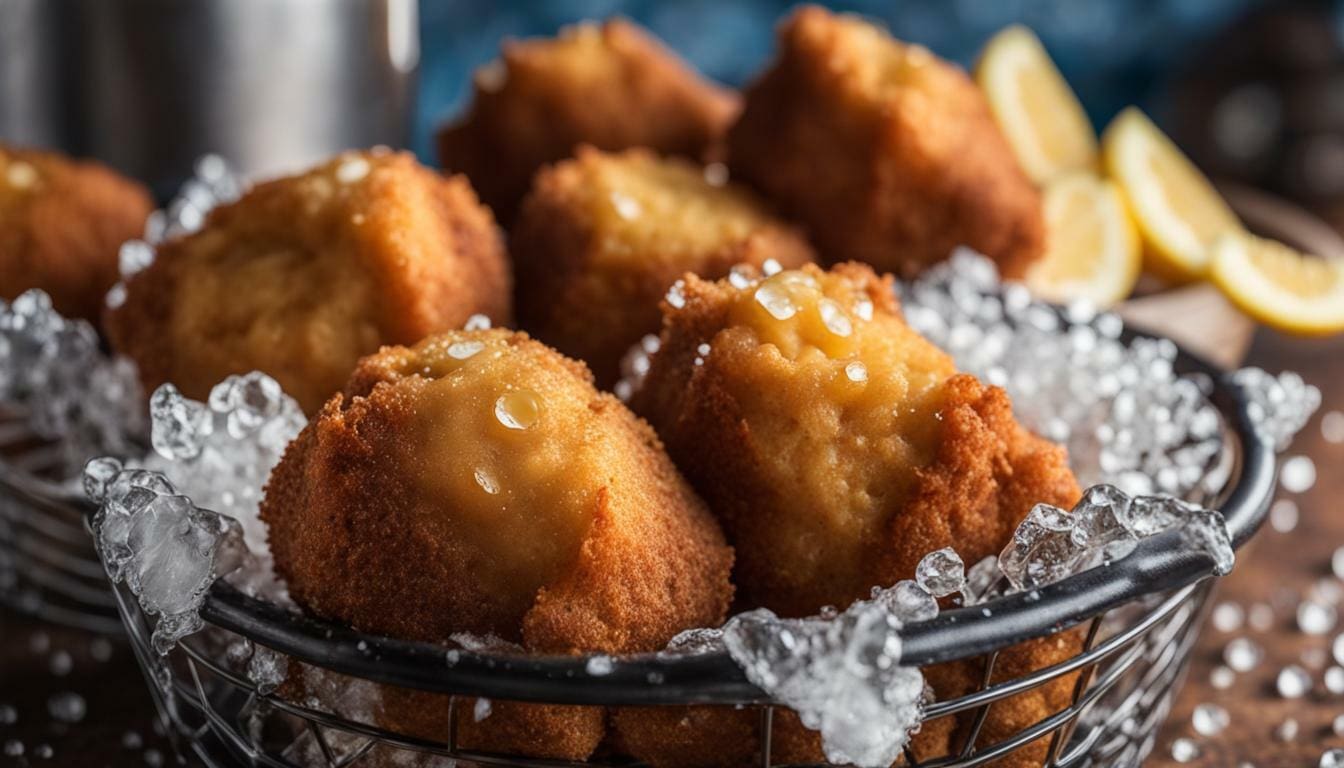 Frozen Hush Puppies in Air Fryer Spicy Buffalo