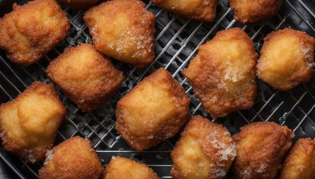 Frozen Hush Puppies in Air Fryer Spicy Buffalo