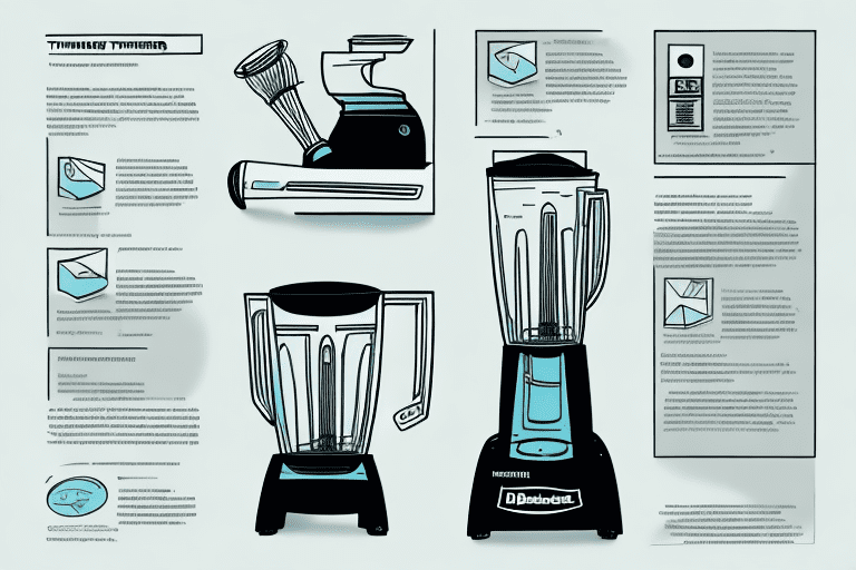 A black and decker blender with a highlighted area showing the troubleshooting process