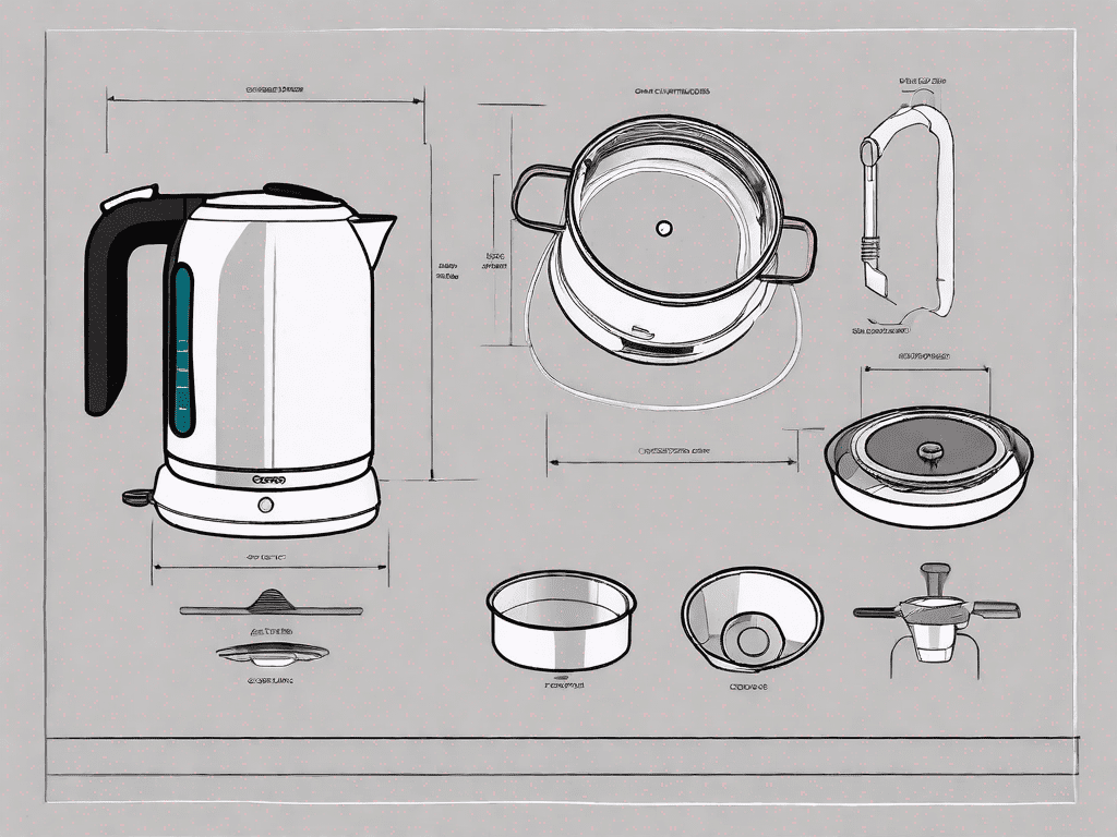 A cosori electric kettle disassembled into its key components