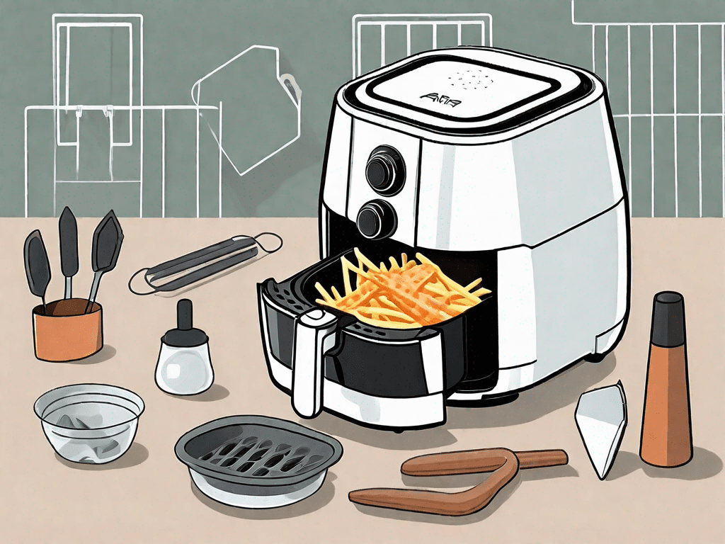 An aria air fryer with its door slightly ajar