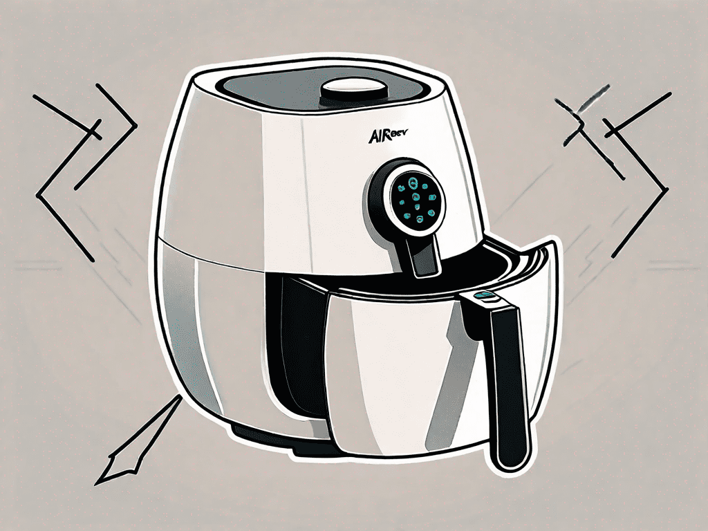 A power xl air fryer with its reset button highlighted and a simple