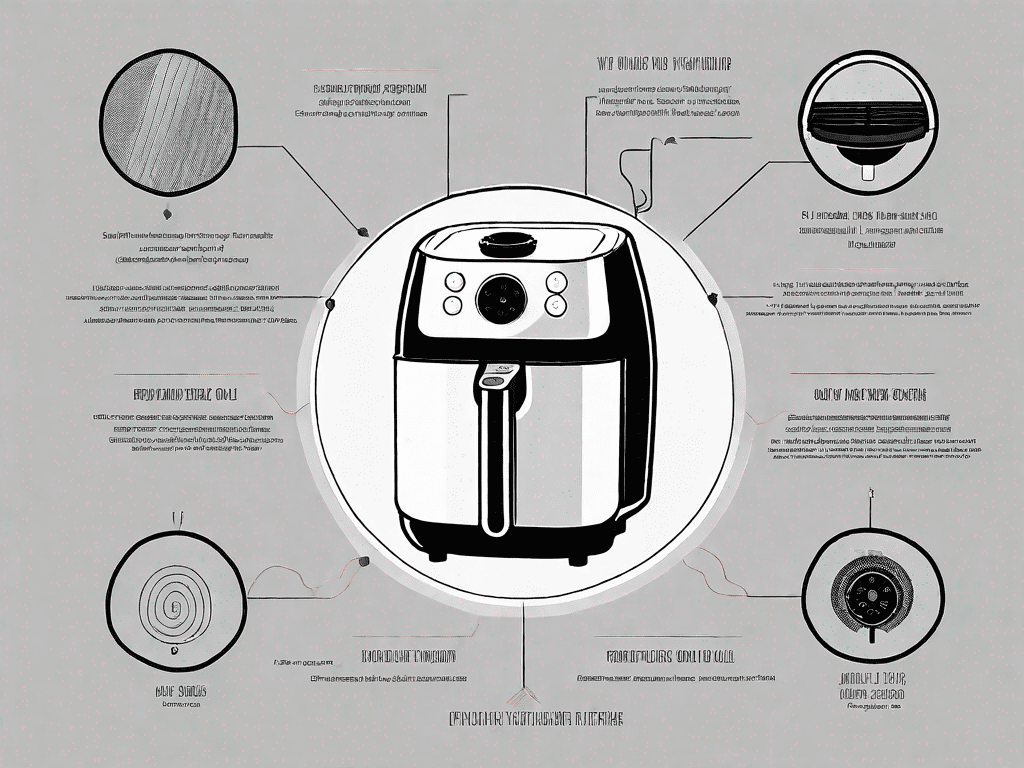 A power xl air fryer with various parts like the heating coil