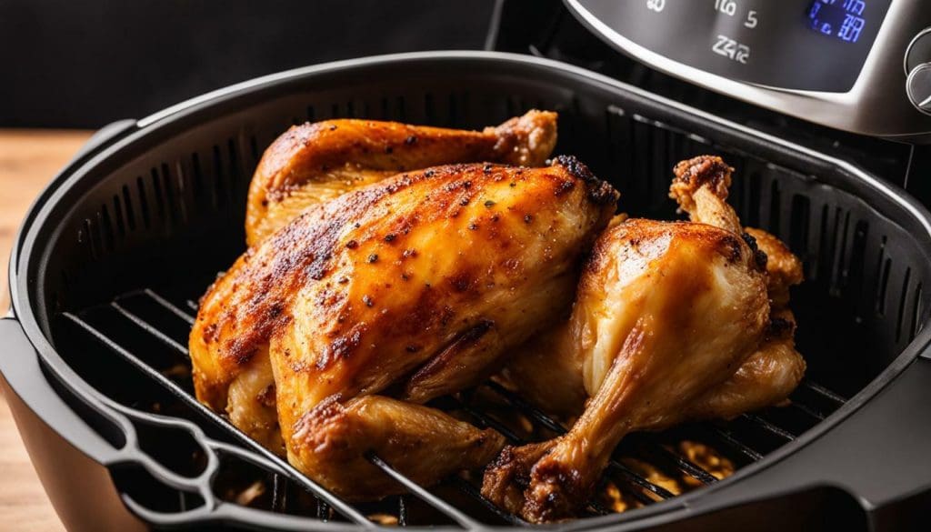 juicy reheated chicken in air fryer