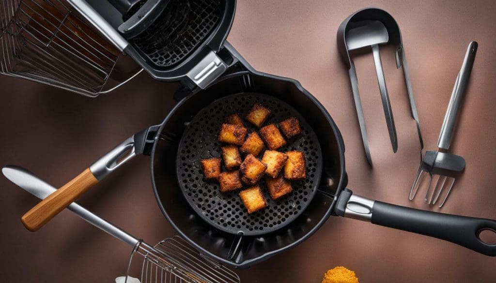 metal utensils in an air fryer