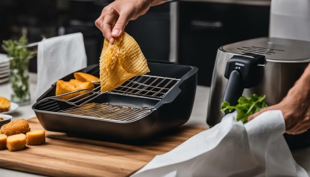 precautions for using paper towel in air fryer