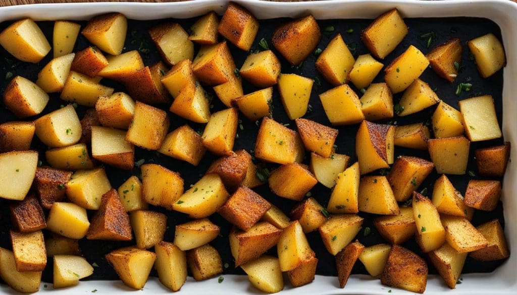 seasoned diced potatoes in air fryer