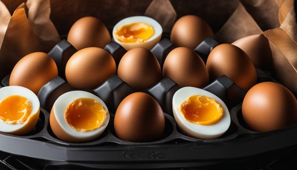 soft boiled eggs in an air fryer