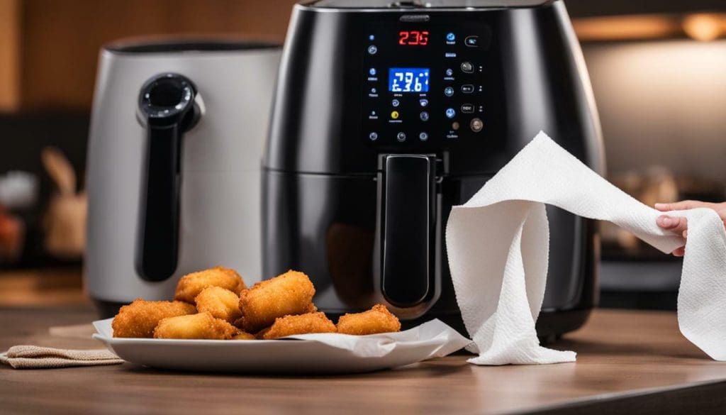 tips for using paper towel in air fryer