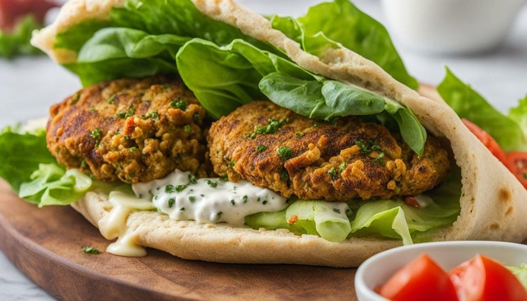 trader joe's falafel served on a pita sandwich