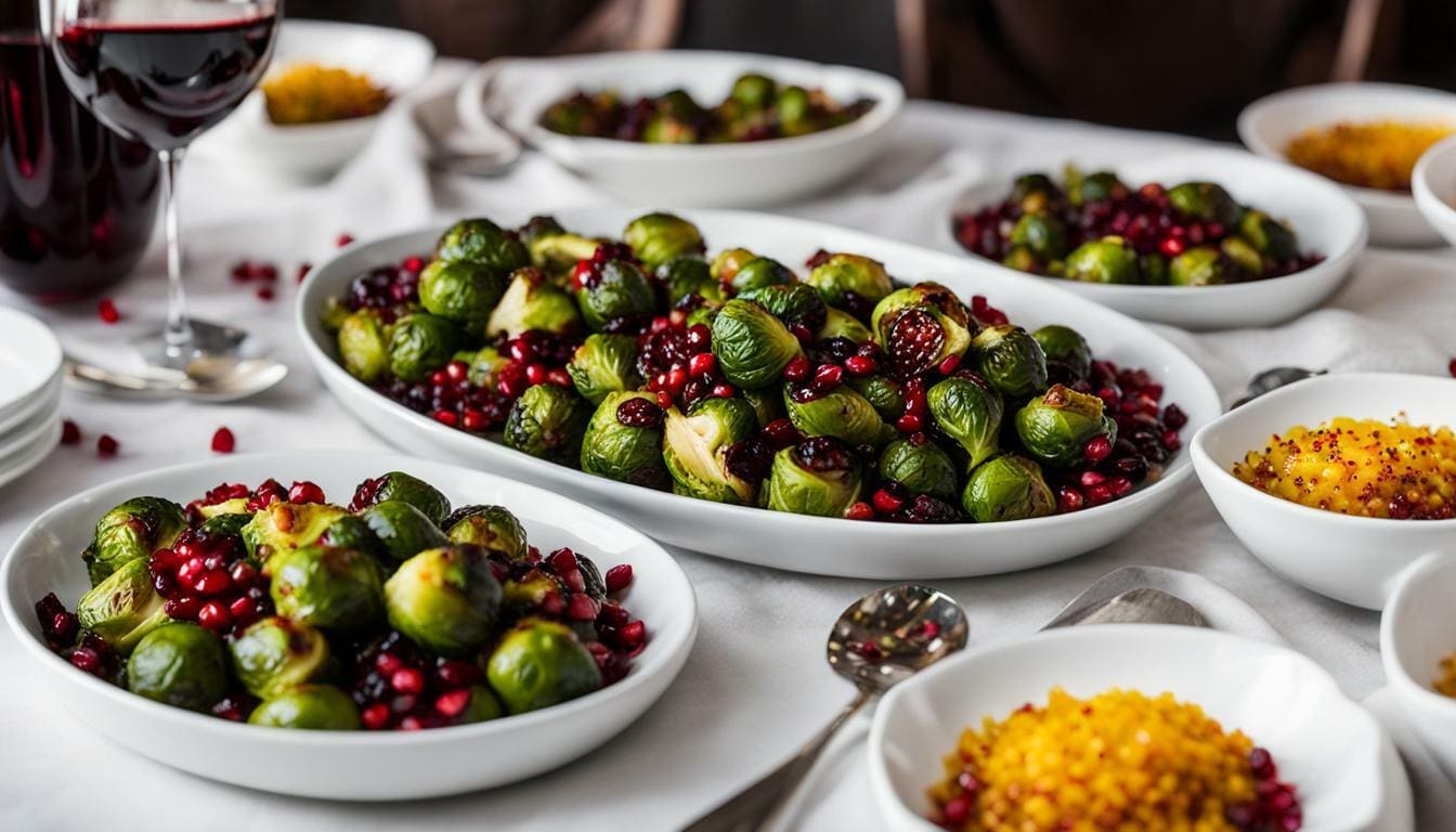 Pomegranate brussel sprouts air fryer